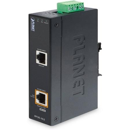 Planet IPOE-162 netwerk-switch Unmanaged Gigabit Ethernet (10/100/1000) Zwart Power over Ethernet (PoE)