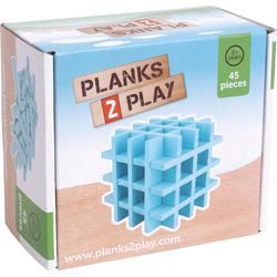 Planks 2 Play Gekleurde Houten Plankjes Set - 45 stuks - Licht Blauw