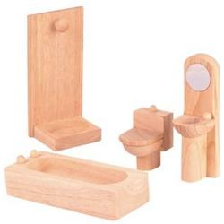 Plan Toys houten poppenhuismeubels klassieke Badkamer