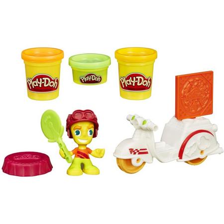 Play-Doh Town mini Voertuigen - Speelklei- witte pizzakoerier