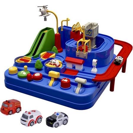 Interactieve AutoBaan - Play It - Spelend Leren - Stimuleert Motoriek - Politie Auto - Zonder Batterij - Preschool - Peuter & Kleuter - Educatief Speelgoed - Baby - 3 jaar - 4 jaar - 5 jaar
