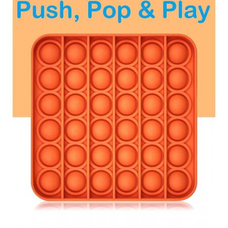 POP IT® Fidget Toys - Pop It - Vierkant Oranje - Pop It Fidget Toy - Fidget Toys Pop It - Fidget Toys Pakket - PlayStation 5 - Simple Dimple - Fidget Speelgoed - Goedkoop - Oranje