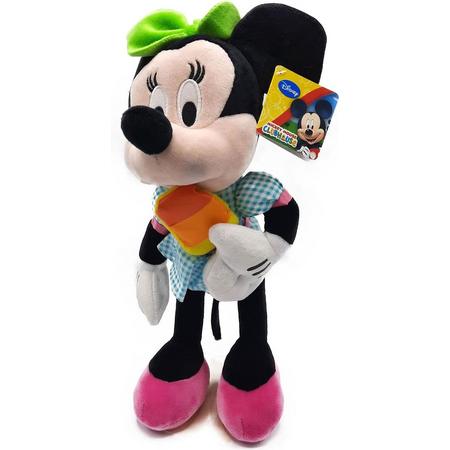 Mickey Mouse Clubhouse - Minnie met Lolly en Groene Jurk - Pluche Knuffel - 40cm