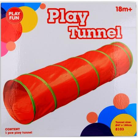 Speeltunnel 180 x Ø 47 cm - Oranje/groen