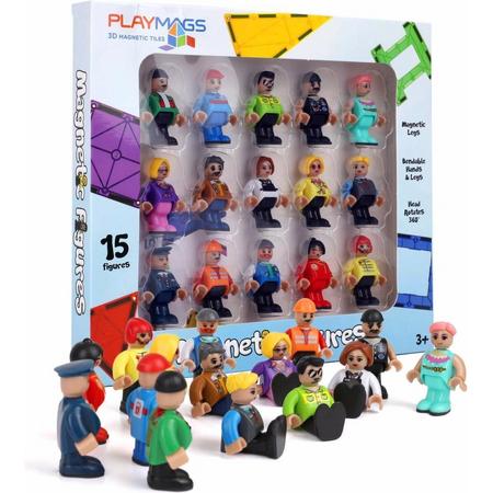 Playmags Community Figures Set - Magnetische Speelfiguur 15 stuk