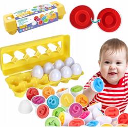 Playos - Eieren Sorteren - Cijfers - Montessori Speelgoed - Sorteer Speelgoed - Peuters - Educatief - Speelgoed - Sorteren - Ontwikkelingsspeelgoed - Motoriek - Puzzel - Geometrisch Speelgoed - Montessori - Speelgoed Peuters