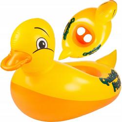 Playos - Zwemband - Eend - met Zitje - Geel - Peuter en Baby - Zwemring - Babyzwemband - Babyfloat - Zwemtrainer - Opblaasbaar - Zwemstoel - Handvaten