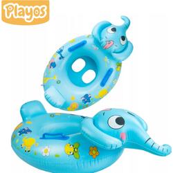 Playos - Zwemband - Olifant - met Zitje - Blauw - Rugleuning - Peuter en Baby - Zwemring - Babyzwemband - Babyfloat - Zwemtrainer - Opblaasbaar - Zwemstoel - Handvaten