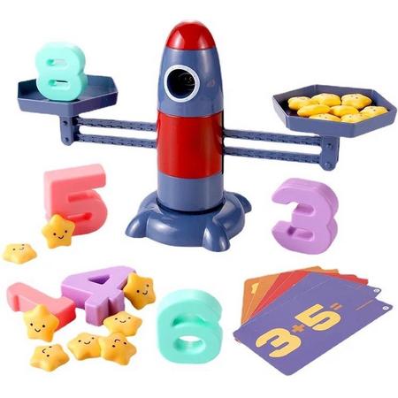 Rocket Balance - Raket - Balanceren - Vanaf 3 Jaar - Montessori Speelgoed - Evenwicht - Leerzaam - Wiskunde - Educatief Speelgoed - Leren Rekenen - Verschillende Levels - Spelend Leren - Tellen