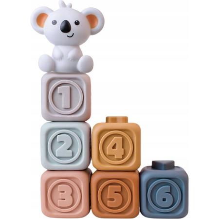 Zachte Bouwblokken - Koala - Baby Speelgoed - Zachte Bouwblokken - Speelblokken - Motoriek - Baby Tandjes - Montessori Speelgoed - Educatief Speelgoed -Bijtring - Bijtspeelgoed - Baby Speelgoed - Kraamcadeau