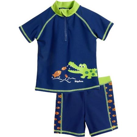Playshoes tweedelige zwemsuit blauw krokodil
