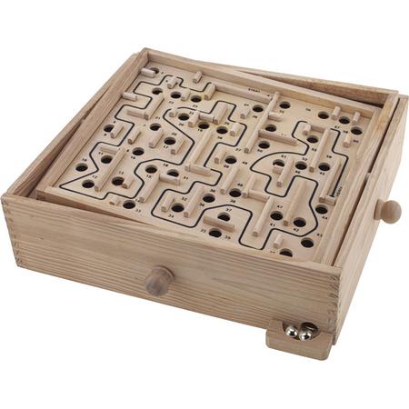 Labyrinth hout met 3 verschillende parcours - behendigheidsspel