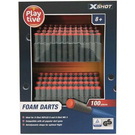 PLAYTIVE 100 Softdarts voor X-Shot REFLEX 6 en X-Shot MK 3 Softair Shot Darts