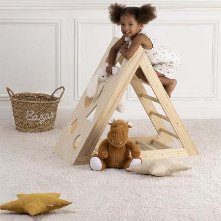 PLAYWALL Triangel klimspel – Houten kinderspeelgoed – Montessori – Klimrek – Ondersteund de zelfontwikkeling – L78xB43.5xH90 cm