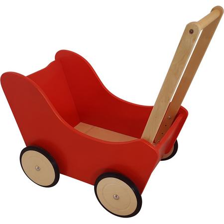 Playwood - Houten Poppenwagen rood