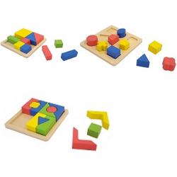 Playwood geometrische vormen leren tangram blokpuzzel u krijgt geleverd 3 puzzels