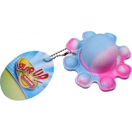 Plop Up! Fidgetspel Octopus Marble 9,2 Cm Roze/lichtblauw/wit