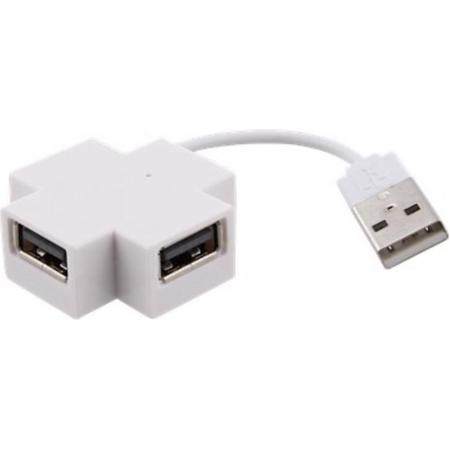 4 Ports USB HUB 2.0 - Multiport Adapter- Plug & Play - Kabel - Netwerk - Windows - Mac - Computer - Notebook - Multifuctioneel - Speed - Wit