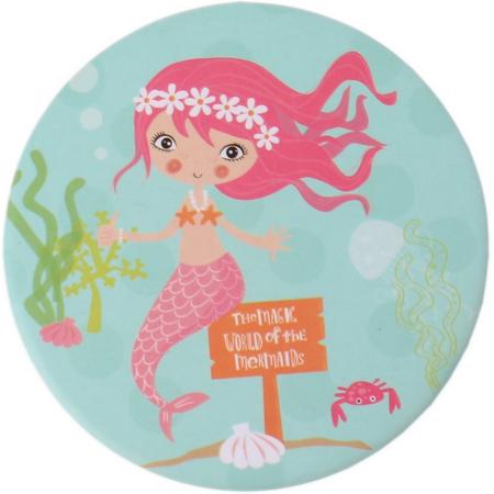 Pms Inklapbare Spiegel Mermaid Roze-mintgroen 7,5 Cm