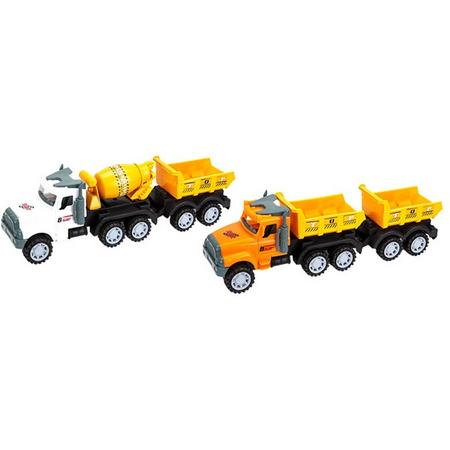 Pms Xtreme Constructions Trucks 30 Cm Oranje/wit 4-delig