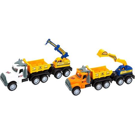 Pms Xtreme Constructions Trucks Oranje/wit 30 Cm 4-delig