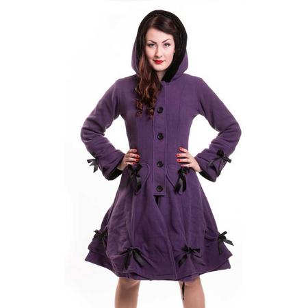 Alice coat winter jas dames paars - Gothic Fantasy - S - Poizen Industries