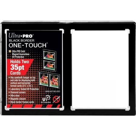 Ultra Pro - 2-Card Black Border ONE-TOUCH Magnetic Holder