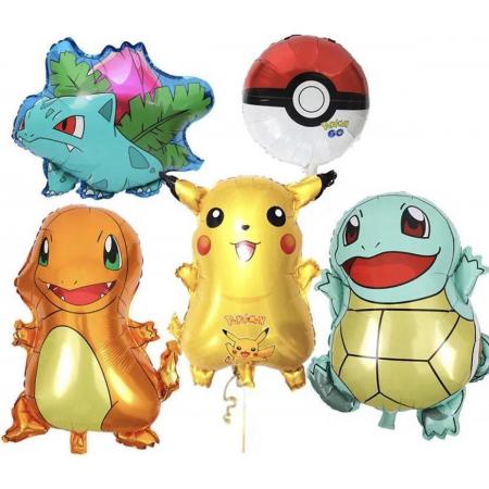 Pokemon - Pokemon set - Pokemon ballon - Pokemon ballonnen - Pikachu - Charmander - Squirtle -  Bulbasaur
