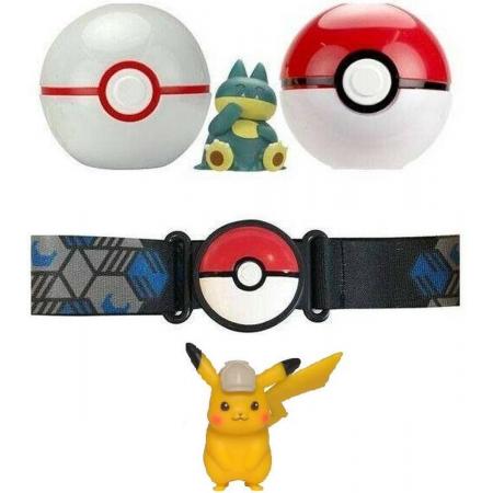 Pokémon Gordel / Riem / Belt Set Clip n Go Munchlax met extra Pikachu Figuur