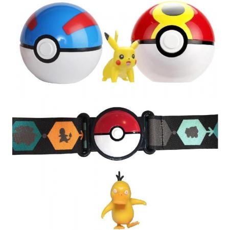 Pokémon Gordel / Riem / Belt Set Clip n Go Pikachu met extra Psyduck figuur