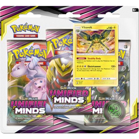Pokémon Sun & Moon Unified Minds 3BoosterBlister Vikavolt - Pokémon Kaarten