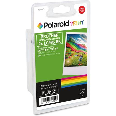 Polaroid inkt RM-PL-5187-00 voor Brother LC985BK  2X Black