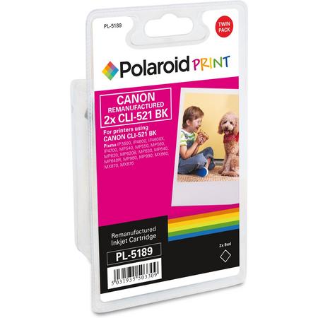 Polaroid inkt RM-PL-5189-00 voor Canon CLI-521BK, 2 xBlack