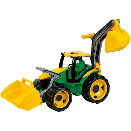 Polesie Tractor met graafarm: groen met geel 70 cm