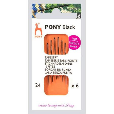 Pony Zwarte Borduurnaalden nr 24 zonder punt 6 stuks