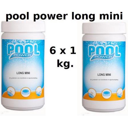 6 x 1 Kg long mini chloortabletten 20 grams voor zwembad