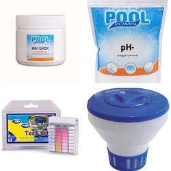 Zwembad onderhoud reiniging Starterset mini Pool Power - pH- - Mini Quick chloor - Test Kit - Chloordrijver