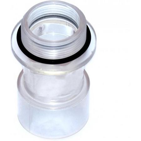Slangtule schroef 1,5 inch naar 50 mm lijm - transparant kijkglas - schroeftule / lijmtule