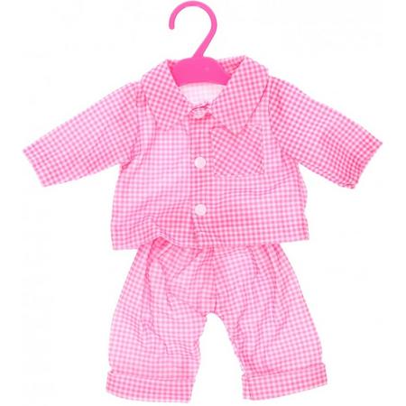 B-Merk Baby Born kleertjes, pyjama geblokt, roze/wit