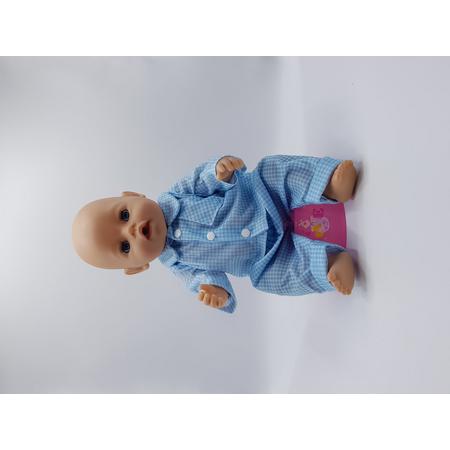 B-Merk Baby Born pyjama blauw/wit geblokt