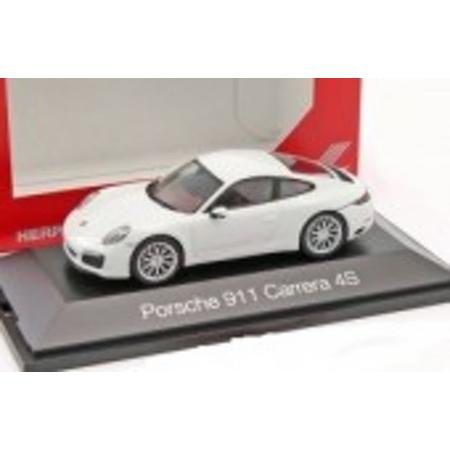 Porsche 911 (991) Carrera 4S wit 1:43 Herpa