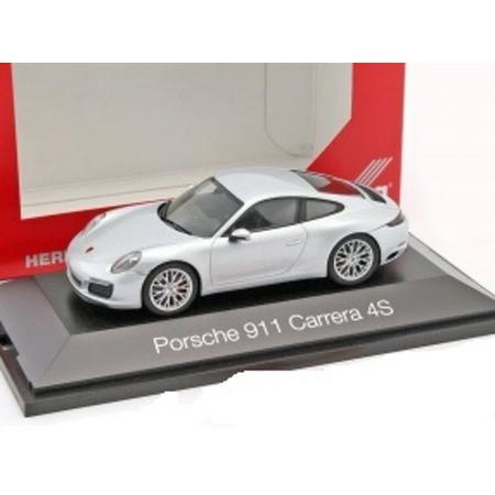Porsche 911 (991) Carrera 4S zilver 1:43 Herpa