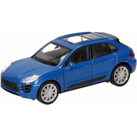 Speelgoed blauwe Porsche Macan Turbo auto 12 cm - modelauto / auto schaalmodel