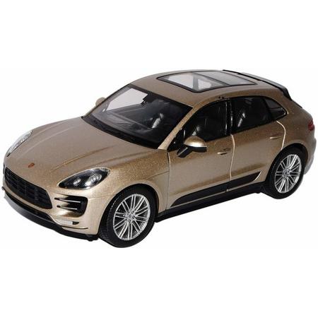 Speelgoed metallic beige Porsche Macan Turbo auto 12 cm