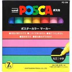 Posca stiften - Japanse natuur kleuren - 7 stuks - 1.8-2.5 mm - PC5M7C - hobby - verf