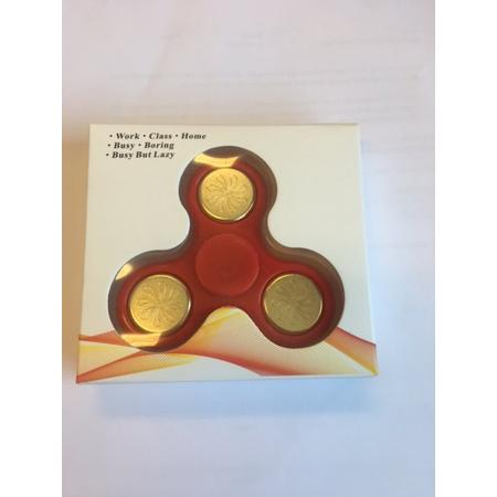 Fidget Spinner Rood met gouden lagers / Finger Spinner / Hand Spinner