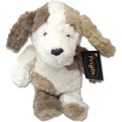 Prigta - Knuffeldier - Knuffel hond - wit met bruin - 25 cm - Pluche / baby cadeau