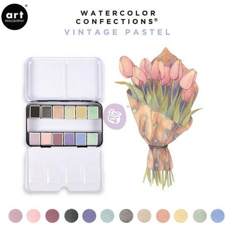 Prima Marketing Watercolor Confections Aquarelverf Vintage Pastel  - set van 12 kleuren