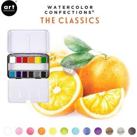 Prima Watercolor Confections Watercolor pan Set The Classics - set van 12 kleuren
