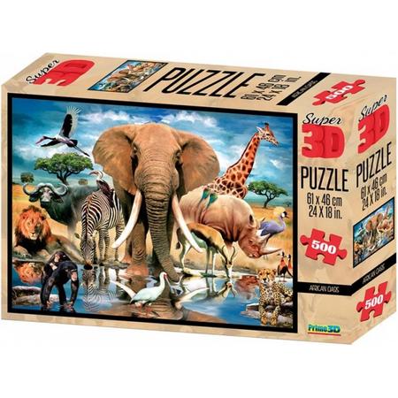 Prime3D - Puzzel - 3D - Afrikaanse oase - 500 stukjes